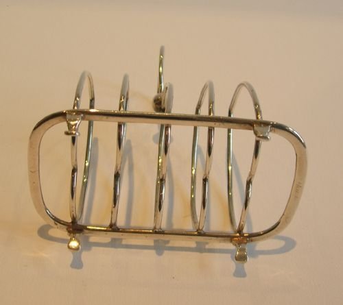 fig 2. Antique English Sterling Silver Heart Shaped Toast Rack / Letter Holder