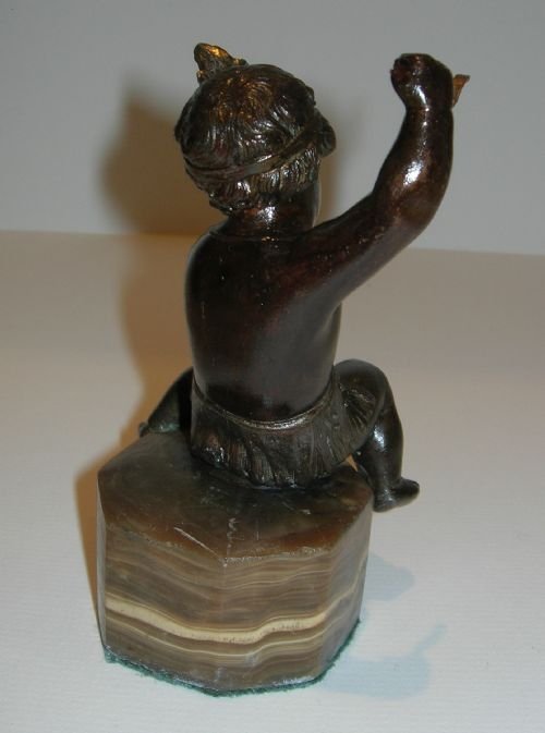 fig 1. Charming Antique English Pocket Watch Holder - Cherub c.1880