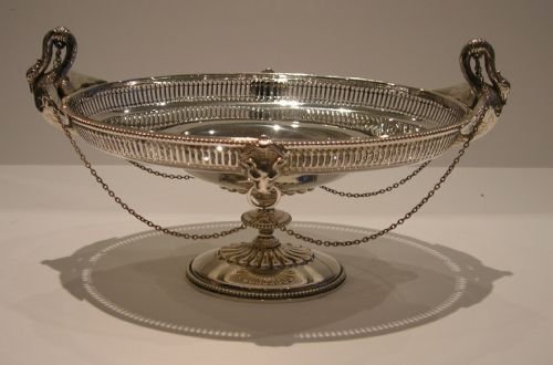 Elegant Antique English Figural Comport - Swans & Lions C.1890