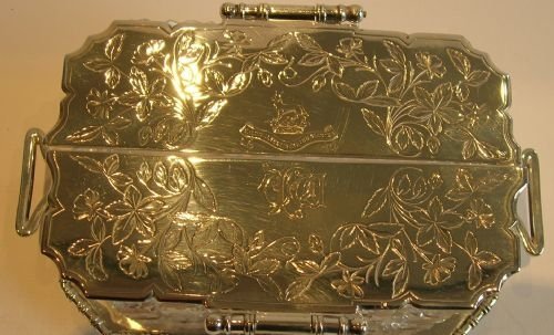 fig 1. Antique English Cut Crystal & Silver Plated Butter Dish by Elkington - 1880