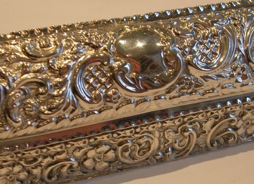 fig 1. Antique English Repousse Sterling Silver Trinket Box - Edwardian - 1904
