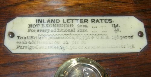 fig 1. English Oak & Brass Postal or Letter Scales c.1923