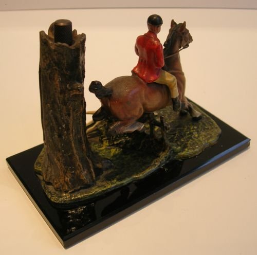 fig 1. Antique English Hunting Scene Fuel Lighter c.1910