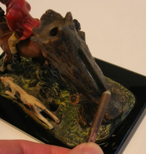 fig 2. Antique English Hunting Scene Fuel Lighter c.1910