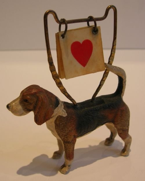 Antique English Figural Dog Trumps / Marker - Beagle C.1910