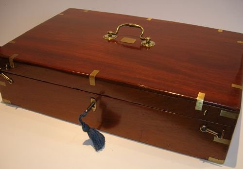 Large Brass Bound Mahogany Table / Document Box C.1840