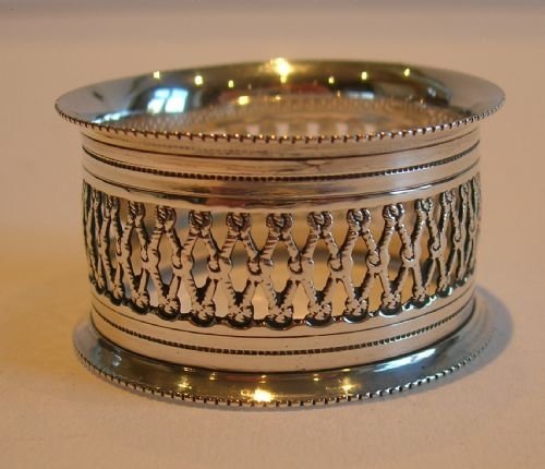 fig 1. Antique English Sterling Silver Napkin Ring By Walker & Hall - 1901