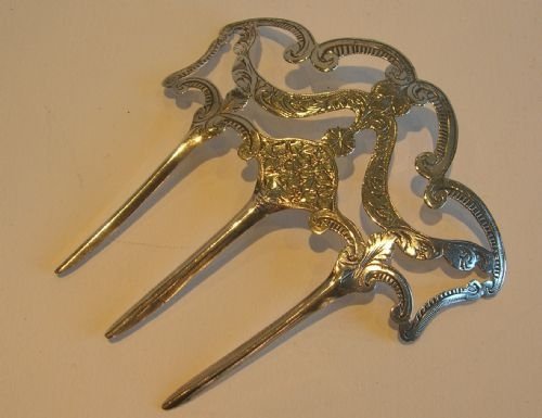 Edwardian English Sterling Silver Hair Comb - 1907
