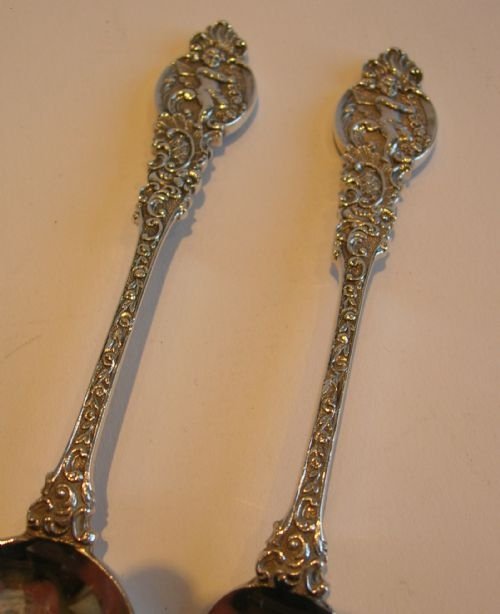 fig 1. Fabulous Antique English Sterling Silver Christening Set - Cherubs - Mappin & Webb