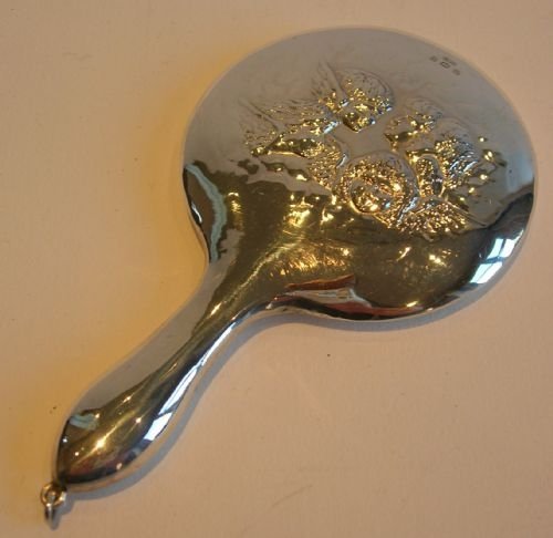 Miniature Sterling Silver Hand Mirror - Chatelaine - Reynolds Angels