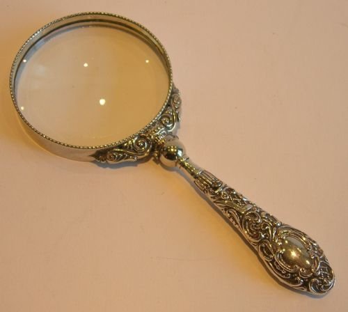 All Original Antique English Sterling Silver Magnifying Glass - 1900