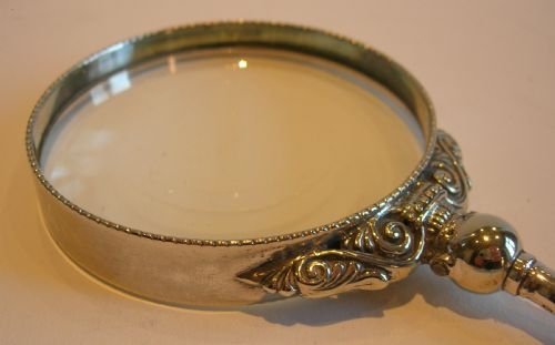 fig 1. All Original Antique English Sterling Silver Magnifying Glass - 1900