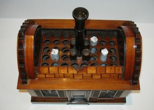 fig 2. Rare Antique Figural Mechanical Cigar Caddy - House - French c.1890