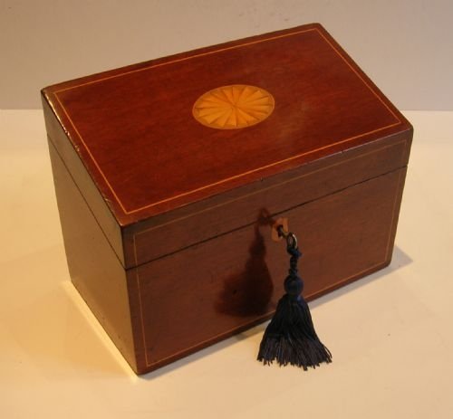 Antique English Inlaid Mahogany Stationery Box C.1890