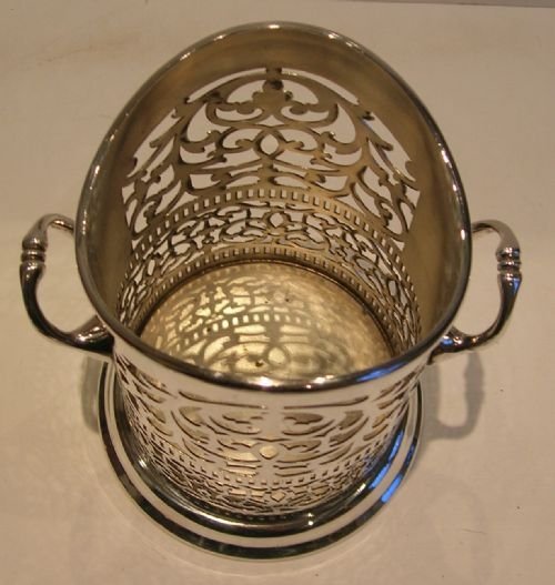 fig 1. Antique English Silver Plated Wine or Champagne Bottle Holder c.1910