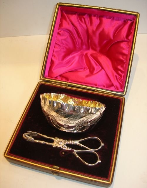 Wonderful Antique English Boxed Sugar and Nips C.1880