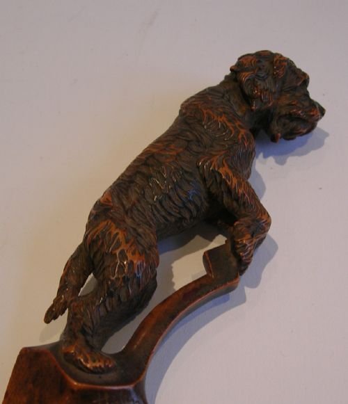 fig 1. Exquisite Carved Black Forest Figural Letter Opener - Dog - c.1890