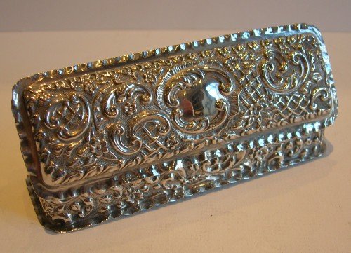 Antique English Sterling Silver Ring Box for Six - 1900