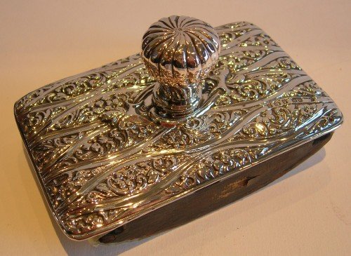 Antique English Sterling Silver Topped Rocking Blotter - 1905