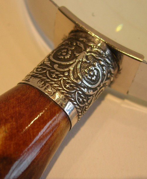 fig 1. Grand Antique English Antler Horn & Sterling Silver Magnifying Glass - 1881