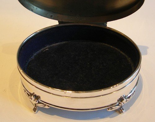 fig 1. Stunning Large English Sterling Silver Jewelry Box - 1918