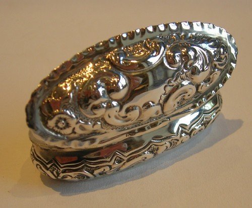 Charming Antique English Sterling Silver Ring Box for Two Rings - 1896