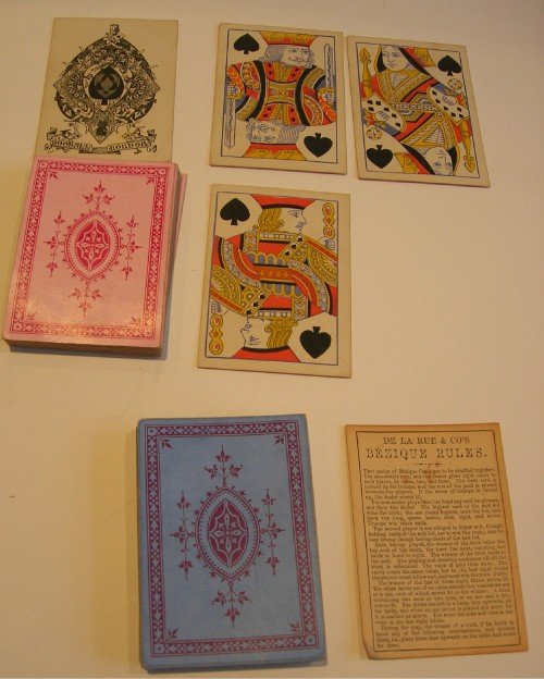 fig 3. French Inlaid Rosewood Bezique / Playing Card / Games Box c.1870