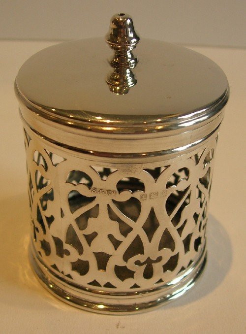 Antique English Sterling Silver Sewing Thread / String or Twine Dispensing Box - 1905