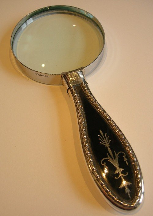 Handsome Magnifying Glass in Sterling Silver and Tortoiseshell - 1906