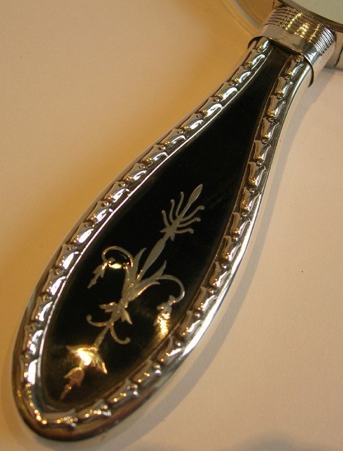 fig 1. Handsome Magnifying Glass In Sterling Silver and Tortoiseshell - 1906