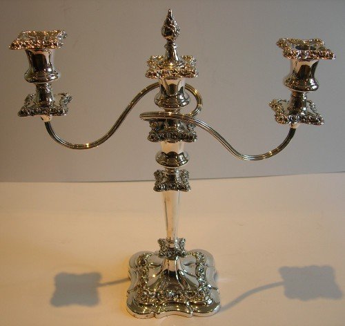 fig 1. Grand Pair Tall Antique English Three Light Candelabra c.1890