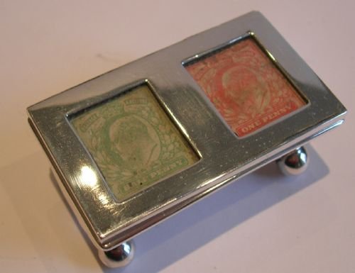 Wonderful Antique English Sterling Silver Postage Stamp Box