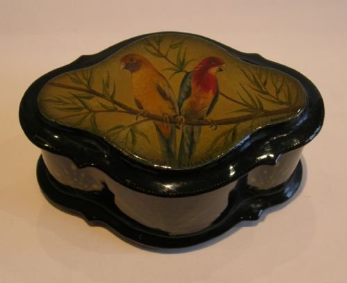 Signed Russian Lacquered Box - Birds of Australia C.1920
