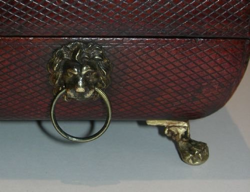 fig 3. English Regency Period Sewing Box - Leather Covered c.1820