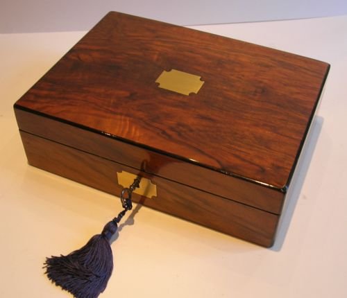 Antique English Walnut Jewelry Box C.1880
