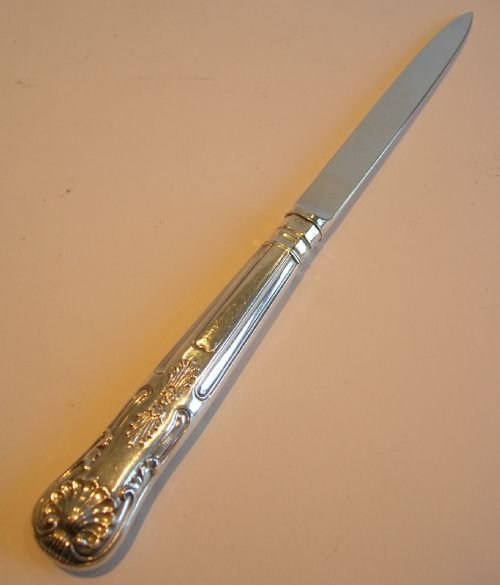 Decorative Antique English Sterling Silver Letter Opener - 1869