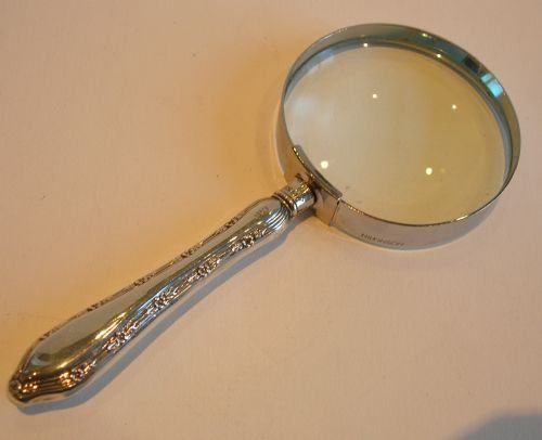 fig 1. Small Antique Sterling Silver Handled Magnifying Glass - William Hutton