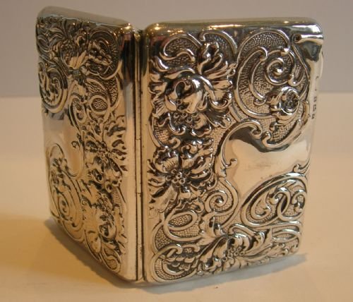 Exquisite Art Nouveau English Sterling Silver Card Case - Edwardian