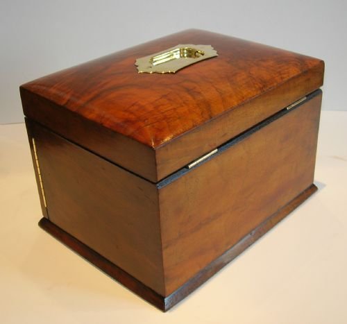 fig 2. Large Antique English Walnut Jewellery Box / Cabinet - Bevelled Glass Doors c.1890