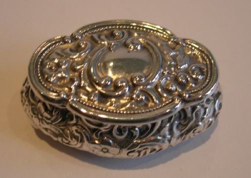 fig 1. Antique English Sterling Silver Ring Box - 1899