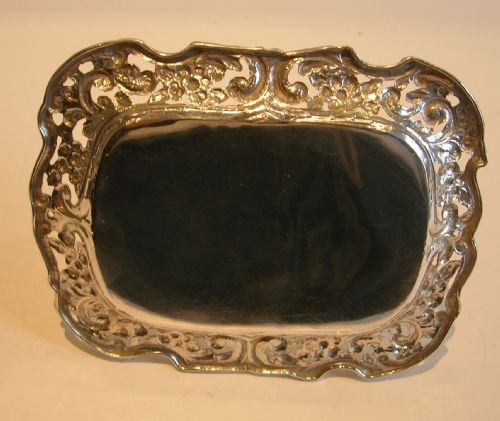 fig 1. Antique English Sterling Silver Jewelry Tray / Ring Tree - 1907