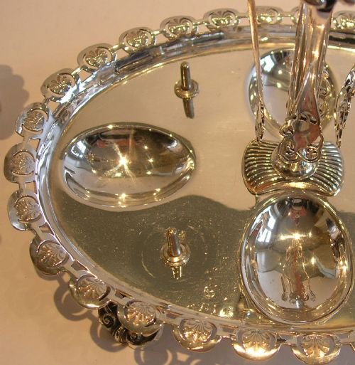 fig 1. Antique English Silver Plate Egg Cruet For Four c.1880