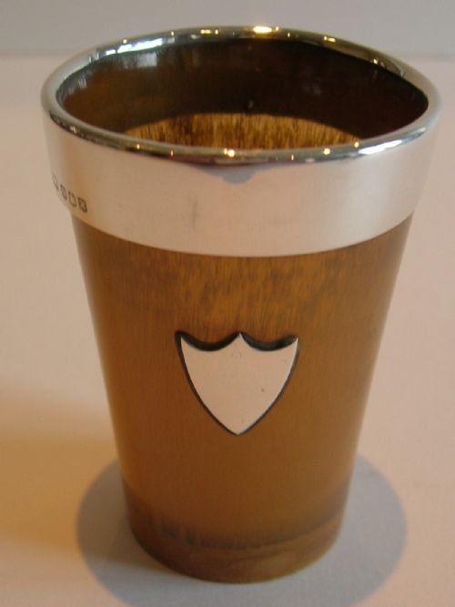 Horn & Scottish Sterling Silver Cup / Beaker - Edinburgh 1938