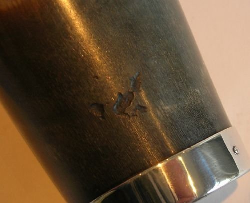 fig 2. Top-Notch Antique English Horn Cup - Sterling Silver Mounts - Birmingham 1878