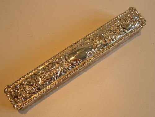 fig 1. Stunning Antique English Cut Crystal & Sterling Silver Hat Pin Box