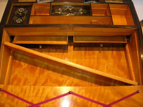 fig 3. Rare & Exquisite Coromandel Lap Desk with Secret Drawers - Intricate Inlay c.1850