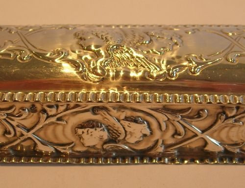 fig 1. Antique English Sterling Silver Ring Box For Six - Cherubs or Angels
