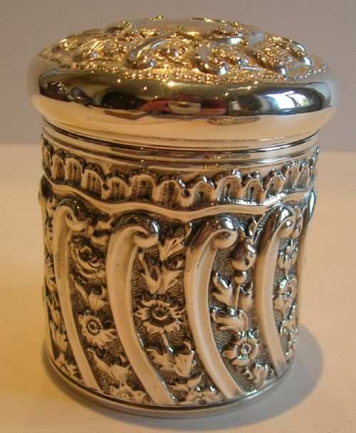 Antique English Cylindrical Dressing Table Box - Chester 1903