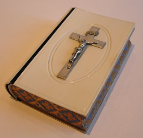 Superb French Prayer Book Dated 1860 - Ivory Bound - Silver Crucifix