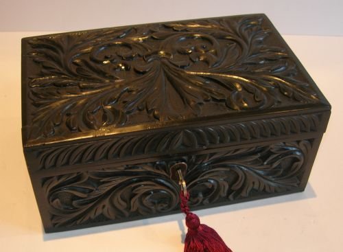Highly Prized Mid 19th Century Antique Ebony Box - Ceylon